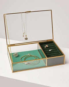 Caja de Joyería de Terciopelo y Cristal de Primera Calidad, Almacenamiento Decorativo para Accesorios de Mujer, Idea de Regalo - Product Image 4