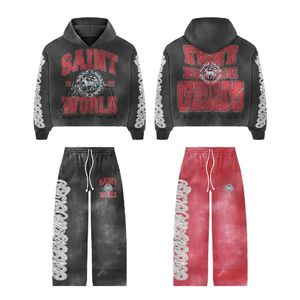 Ensemble de pantalons de survêtement et sweats à capuche avec dernière conception de logo personnalisé remaniement de marque privée - Product Image 5