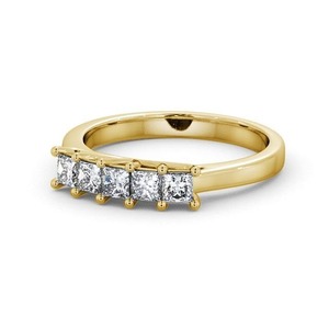 Anillo de boda de oro de 18 quilates y diamante cuadrado para mujer, sortija, boda, compromiso, 18k - Product Image 5