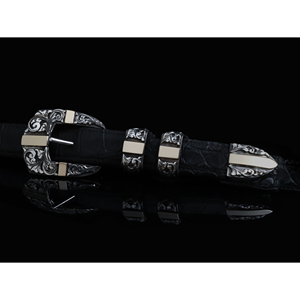 Cinturón Logan GBP de 1 "a 1" cónico y 1 "recto de dos colores (superposiciones de oro amarillo de 14K superposiciones de oro rosa de 14k) - Product Image 1