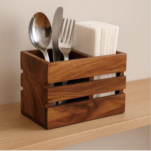 Cadeaux de Noël pour la maison, porte-couteaux de cuisine en bois <span class=keywords><strong>laqué</strong></span> <span class=keywords><strong>blanc</strong></span> rustique rectangulaire, artisanal, grande capacité, durable - Product Image 2