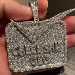 Bijoux fins certifiés IGI plaqué or rose personnalisé certifié GRA diamant glacé Hip Hop nom pendentif hommes - Product Image 2