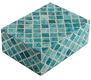 กล่องเก็บเครื่องประดับไม้คุณภาพสูงจากอินเดีย ลายสลักเลเซอร์ฝังกระดูก ทำด้วยมือ รูปทรงสี่เหลี่ยมผืนผ้า ขนาดปรับแต่งได้ - Product Image 1