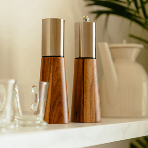 <strong>Christmas</strong> Gift Adjustable Acacia Wood Seasoning Bottle Spice <strong>Shaker</strong> <strong>and</strong> Golden Stainless Steel <strong>Salt</strong> <strong>and</strong> <strong>Pepper</strong> Grinder Mill - Product Image 2
