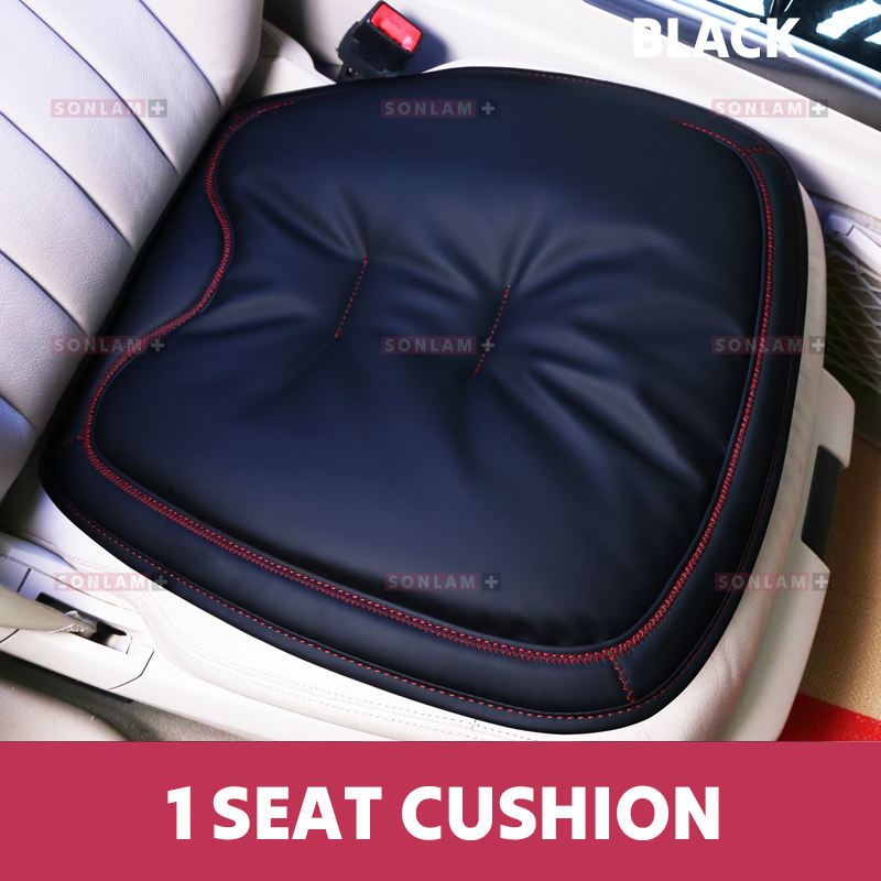เบาะรองนั่ง 1 ชิ้น - สีดำตัดแดง