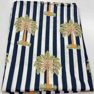 Tela de algodón puro indio con diseño de palmera para confección de vestidos y costura de cortinas de patio - Product Image 1
