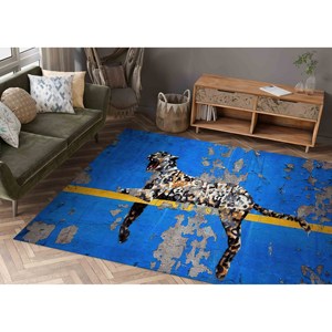 Tapis imprimé léopard Banksy : Tapis d'inspiration artistique moderne, tapis en chenille - Product Image 3