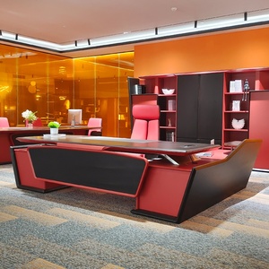 Escritorio Ejecutivo Moderno de Madera, Estación de Trabajo Ergonómica para Oficina con Gestión de Cables para Espacio de Trabajo Comercial - Product Image 1