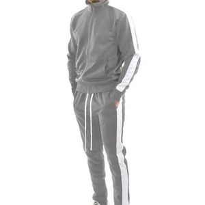 Ensemble de survêtement noir pour homme, style rétro, bande latérale en velours, pour l'entraînement et le jogging, qualité supérieure, survêtements pour homme - Product Image 4