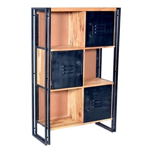 Étagère de rangement moderne Bibliothèque étagère d'angle en bois solide Design Cube Étagère d'affichage Produit à la demande de l'Inde - Product Image 1