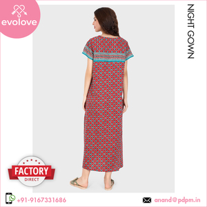 100% tela de popelina de algodón opciones personalizadas disponibles vestido de noche largo para mujeres para ropa de dormir ropa de salón de talla grande ropa de verano - Product Image 6