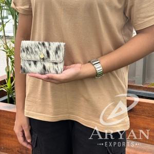 กระเป๋าใส่เหรียญหนังวัวแท้แบบตะวันตกมีที่ใส่บัตรเครดิตและที่ใส่เงินสดพวงกุญแจกระเป๋าสตางค์ขนาดเล็กสำหรับผู้หญิง - Product Image 1