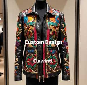 Veste en cuir de conception personnalisée de luxe Fabricant de mode Usine de conception personnalisée artisanat de qualité supérieure - Product Image 3
