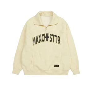 Nouveau sweat à capuche de sport à col zippé de luxe sweat à capuche zippé surdimensionné vierge avec logo personnalisé demi-fermeture éclair streetwear sweats à capuche en coton lourd - Product Image 3