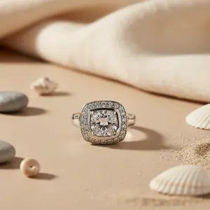 Anillo de Cóctel Chapado en Oro de 18K para Mujer, Diseño Geométrico en Forma de Gota de Agua con Corte de Diamante, Estilo Religioso, Hecho de Aleación de Cobre - Product Image 2