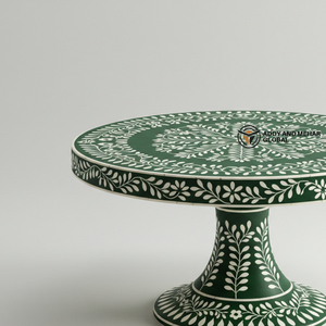 แท่นวางขนมแบบฝังกระดูกสีเขียวสดใสทำด้วยมือสำหรับทำเค้กและขนมอบ - Product Image 3