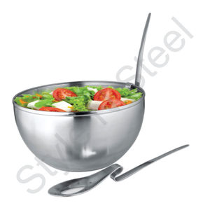 Vente en gros de saladier et de cuillère en acier inoxydable bol à mélanger en verre et métal écologique pour la préparation des salades de fruits - Product Image 1