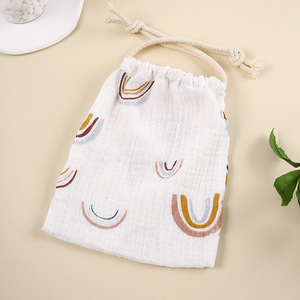 Borsa per <span class=keywords><strong>pannolini</strong></span> con garza di mussola di cotone 100% personalizzata con motivo stampato per Maternity Organizer custodia naturale per <span class=keywords><strong>pannolini</strong></span> per bambini - Product Image 6