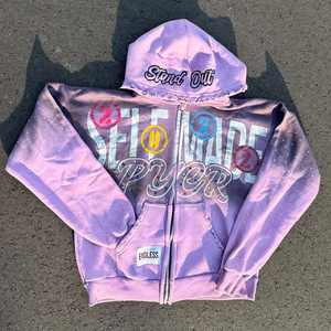 Sudadera y pantalones de alta calidad, ropa de calle, letras impresas, LOGOTIPO personalizado, bloque de Color, cordón, Conjunto de sudadera con capucha de moda para hombres - Product Image 4