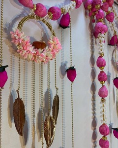 Guirnalda de hilo con cuentas de loto, telón de fondo de escenario, decoración de templo Ganpati, decoración de Diwali, Seemantham, Onam, decoración Pongal - Product Image 3