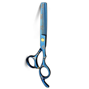 Tijeras de adelgazamiento para corte de cabello de Color azul brillante, diseño personalizado, tijeras elegantes para el cabello ligeras con reposapiés fijo - Product Image 6