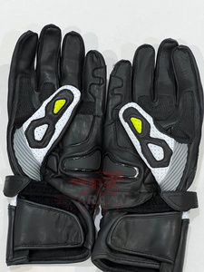 Guantes de carreras largos de dedo completo de cuero con protección de nudillos duros Guantes de equitación antideslizantes con diseño de Palma Guantes de absorción de impacto - Product Image 4