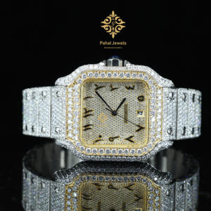 Reloj de Lujo para Hombre con Correa de Oro Blanco, Diamante Moissanita de Primera Calidad, Estilo Hip Hop, Precio Razonable para Regalos, India - Product Image 1