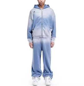 Survêtement unisexe personnalisé en molleton délavé à l'acide, avec capuche, décontracté, couleur unie, logo imprimé, 100 % coton, haute qualité, sur mesure - Product Image 1