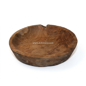 Plateau rond créatif M bols en bois de teck, ensembles de vaisselle, plats et assiettes, plateaux de service - Product Image 3