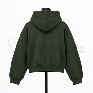 Sweat-shirt à capuche vert pour femme, broderie artisanale motif Journée de la Terre, décontracté, manches longues, tricot écologique - Product Image 2