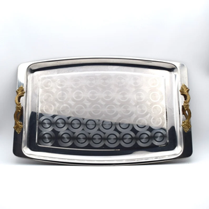 Plateau de service en laiton de forme ovale pour servir des fruits, des légumes et des collations sèches lors des réunions de famille - Product Image 3