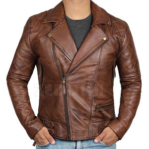 Venta caliente chaqueta de cuero de piel de vaca de invierno para hombre a prueba de viento de alta calidad con cuello levantado Casual forro de poliéster personalizado - Product Image 4