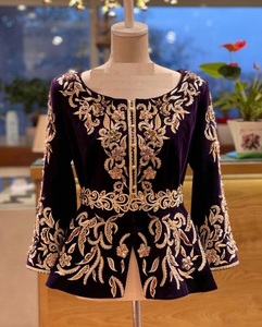 NEW BEAUTIFUL DESIGNER JACKET WITH <b>BELT</b> EMBELLISH OF STYLISH CRYSTAL BEADS,PEARLS,GLASS STONE <b>WORK</b> FOR PARTY-WEAR @ 2023 - Product Image 1