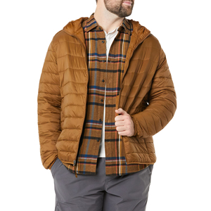 Blouson Bomber Marron pour Homme Imperméable Respirant Coupe-Vent en Polyester Écologique Hiver Décontracté Fermeture Éclair Coupe Droite Uni - Product Image 4