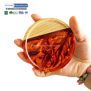 Sous-verres en bois en résine époxy écologiques à la vente chaude, artisanat fait à la main au Vietnam pour la table à manger et la décoration de la maison - Product Image 6