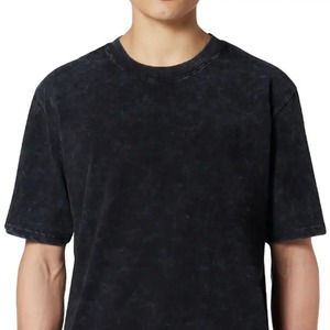 Camiseta para hombre, camisetas de cuello redondo lavadas con ácido, ropa de calle de gran tamaño con hombros caídos, camisetas vintage desgastadas para hombre - Product Image 2