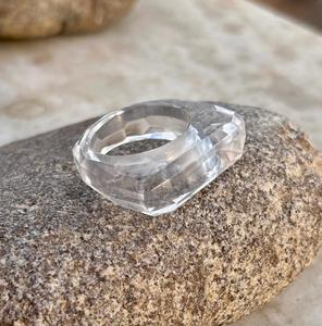 Natural Crystal Quartz Gemstone <b>Ring</b> Beautiful Designed Faceted Statement <b>Ring</b> Special Unique Crystal Jewelry <b>For</b> <b>Men</b> And Women - Product Image 1
