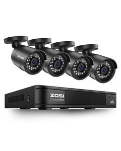 Système de caméra de sécurité ZOSI 8CH 1080p DVR avec 4 caméras de vision nocturne extérieures Kit de vidéosurveillance à domicile Enregistreur vidéo filaire - Product Image 3