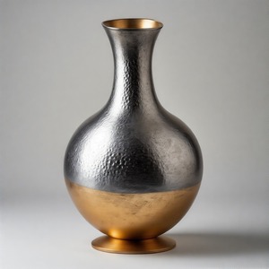 Juego de jarrones reales NobleCraft Majestic Bloom, centro de mesa elegante de aluminio dorado martillado para sala de estar o exhibición de vestíbulo de Hotel - Product Image 4