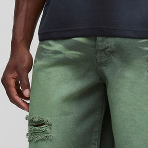 Short en jean déchiré décontracté pour homme, coupe classique et décontractée, fermeture boutonnée, extensible, confortable et respirant, 2026 - Product Image 3