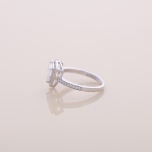 IGI Certified Trillion Cut Lab Grown Diamond Halo Engagement / Wedding <b>Ring</b> with Pave Band in 9K White / Rose & Yellow Gold - Product Image 2