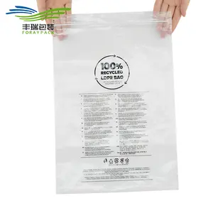 Clear Zipper Bag Package for Clothing Transparent Custom 100% Recycled LDPE Polybags Plastic 30% PE Consumer Plastic HDPE Accept