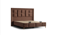 Conjuntos de Muebles de Dormitorio de Hotel con Camas de Plataforma con Cabecero Individual de Tela Cómoda y Diseño de Lujo, Tamaños King, Queen y Doble