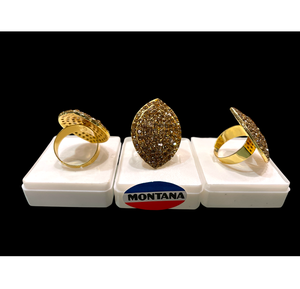 Anillos de aleación de Latón chapado en oro y plata con incrustaciones de diamantes americanos brillantes para mujeres, niñas, fiestas o uso diario - Product Image 1