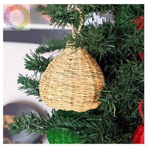 Ornements de cloche de Noël en rotin fabriqués à partir d'osier naturel pour décor d'arbre et affichage saisonnier à la maison - Product Image 6