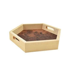 Plateau d'herbe en bois fait main avec finition brillante forme personnalisée pour servir des produits sucrés ou des aliments vendus à chaud en Inde - Product Image 5