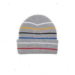 หมวกบีนนี่ไหมพรมแท้ 100% ลายพิมพ์ดิจิทัล ฤดูหนาว 2025 ดีไซน์ลายทางอบอุ่น รับทำโลโก้ตามสั่ง - Product Image 2