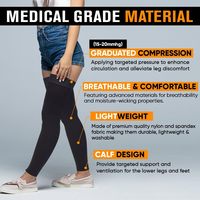 Bas de Compression opaques médicaux Footless 15-20 MmHg manches cuisse haut mollet chaussettes de Compression pleine jambe