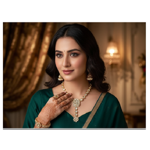 Cao Cấp Hath <span class=keywords><strong>Phool</strong></span> Cho Cô Dâu Handmade Mạ Vàng Tay Chuỗi Vòng Đeo Tay Với Chiếc Nhẫn Thiết Lập Dân Tộc Đồ Trang Sức Cho Những dịp Đặc Biệt - Product Image 5