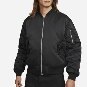 Chaqueta Bomber Cortavientos Personalizada con Logotipo Bordado a Precio Económico para Hombre, Talla Grande, 100% Poliéster, Impermeable, Chaqueta Bomber de Seda - Product Image 1